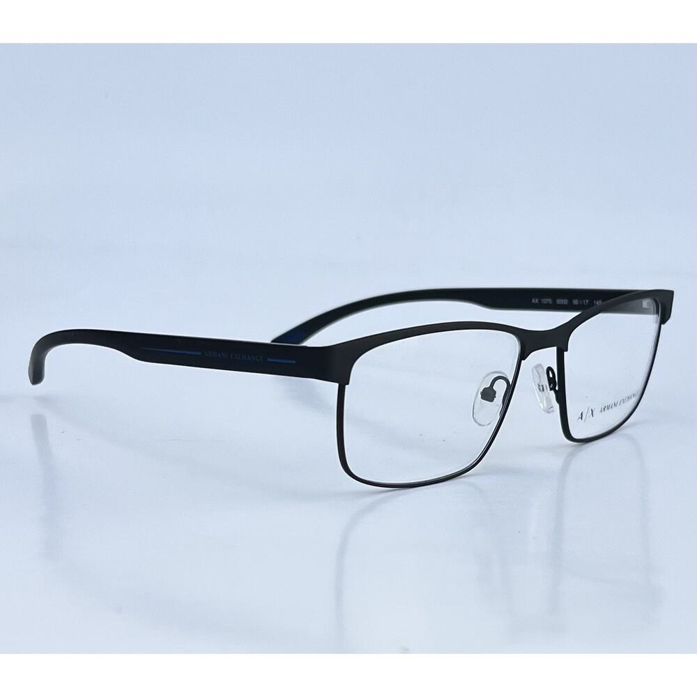 ARMANI EXCHANGE AX1070 Matte Black Rectangle Lightweight Metal Frame 56 17 145 - Picture 4 of 10